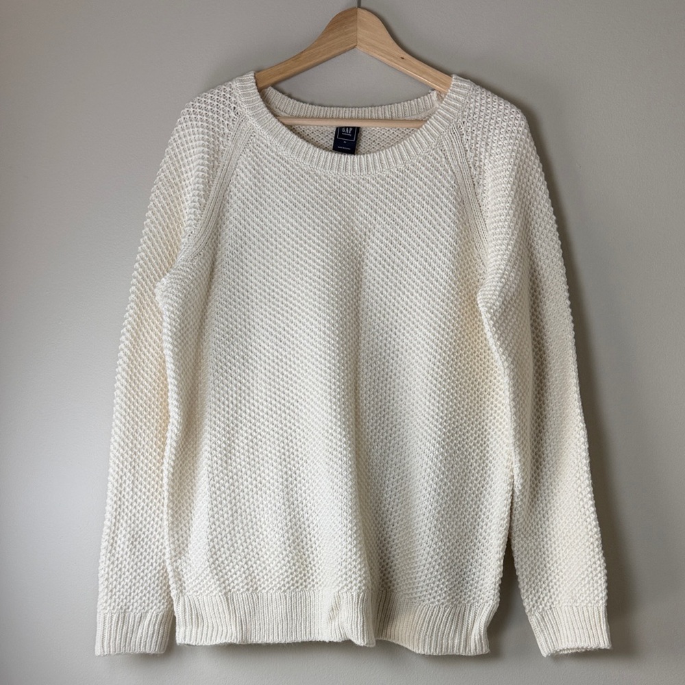 GAP Maternity NWT Textured Knit Sweater Cream Ivory XL